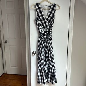 J. Crew black and white sleeveless gingham dress, size 6